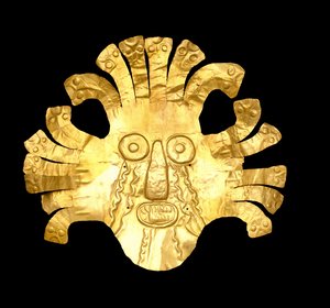頭飾り飾り、紀元前400年-西暦600年（金） 作： Culture Nazca