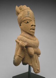 女性像の頭と胴体、ナイジェリア、ジョス高原地域、紀元前500年-西暦200年（陶器） 作： Culture Nok
