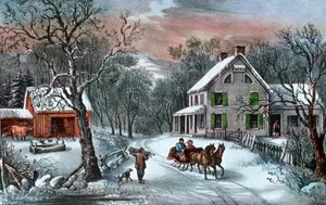 冬のアメリカンホームステッド、1868年