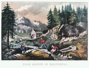 「カリフォルニアの金採掘」、1849～1871年 作： Currier and Ives