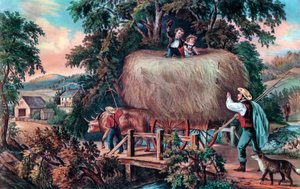 Haying Time、The Last Load、1868。 作： Currier and Ives