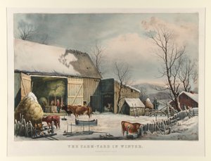 冬の農場 作： Currier and Ives