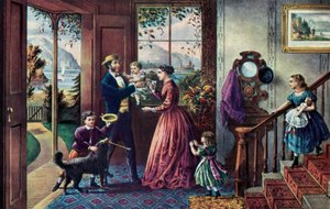 強さの季節、中世、1868年。 作： Currier and Ives