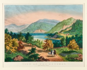 ハーパー近くのポトマック川の眺め 作： Currier and Ives