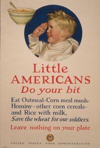 リトル・アメリカン、がんばってください。 私たちの兵士のために小麦を保存してください - あなたの皿には何も残さないでください 作： Cushman Parker