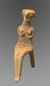 着席女性の置物、紀元前1800年 作： Cypriot