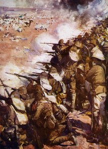 オムドゥルマンの戦い（カラーリトグラフ 作： Cyrus Cuneo