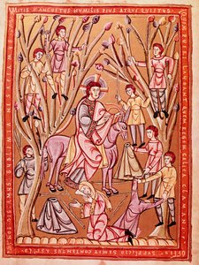 イエスのエルサレム凱旋（細密画、1085年頃） 作： Czech School