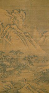 元安は雪の中で眠る（シルクにインクと淡い色） 作： Dai Jin