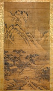 元安は雪の中で眠る（シルクにインクと色）