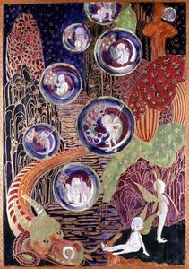 ウェッジウッド フェアリーランド光沢プラーク、1917年頃（ボーンチャイナ） 作： Daisy Makeig Jones