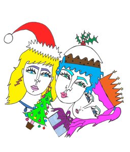 クリスマス、2018年（紙にフェルトペン）