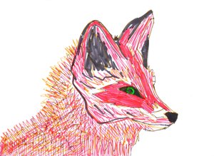 フォックス（紙にフェルトチップ）