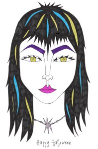 ハッピーハロウィン（紙にフェルトペン） 作： デイジー・ド・ヴィルヌーヴ
