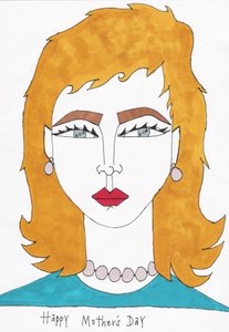 2017年、母の日おめでとう（紙にフェルトペン） 作： デイジー・ド・ヴィルヌーヴ