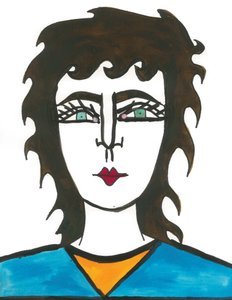 Mullet Hair, 2024（紙にペン、絵具）