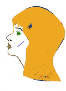 Yellow Head,2017（紙にフェルトペン） 作： デイジー・ド・ヴィルヌーヴ