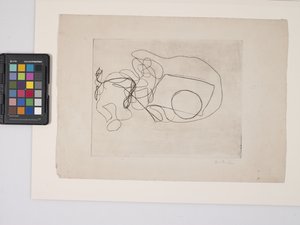 無題、1938年頃（オフホワイトの織紙にエングレーヴィング）