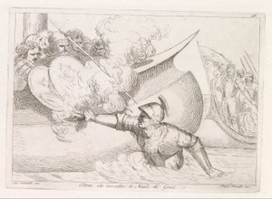 ヘクトルはギリシャの船に火を放った Ettore che incendia le Navi de Greci (オブジェクトのタイトル) 作： Damiano Pernati