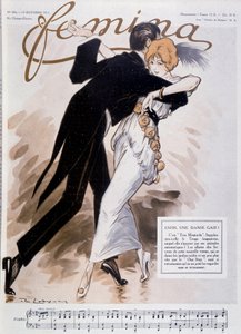 タンゴを踊るカップル - Daniel De Losques (Henri Casimir Paul Thouroude) (1880-1915)のイラスト - 1913年10月15日付「Femina」にて 作： Daniel de Losques