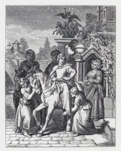 テニソンの詩「The Princess」の挿絵（エングレービング 作： Daniel (after) Maclise