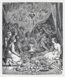 テニソンの詩「The Princess」の挿絵（エングレービング 作： Daniel (after) Maclise