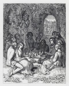 テニソンの詩「The Princess」の挿絵（エングレービング 作： Daniel (after) Maclise