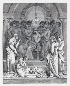 テニソンの詩「The Princess」の挿絵（エングレービング 作： Daniel (after) Maclise