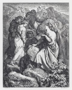 テニソンの詩「The Princess」の挿絵（エングレービング 作： Daniel (after) Maclise