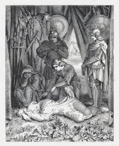 テニソンの詩「The Princess」の挿絵（エングレービング 作： Daniel (after) Maclise