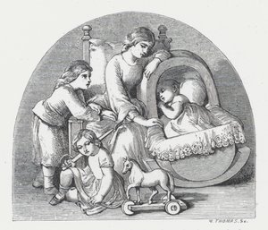 テニソンの詩「The Princess」の挿絵（エングレービング 作： Daniel (after) Maclise