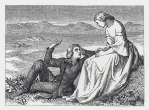 テニソンの詩「The Princess」の挿絵（エングレービング 作： Daniel (after) Maclise