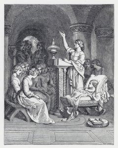 テニソンの詩「The Princess」の挿絵（エングレービング 作： Daniel (after) Maclise