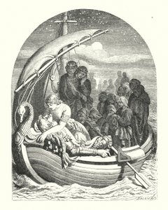 アーサー王の詩」（彫刻 作： Daniel (after) Maclise
