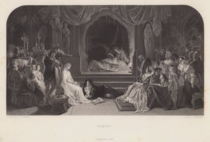 ハムレット』の劇中シーン（エングレービング 作： Daniel (after) Maclise