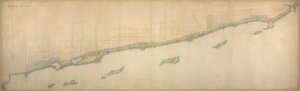 Plan of Chicago 1909 のプレート 50 B: 南のシカゴ アベニューからウィルメットまでの湖岸... 作： Daniel Burnham