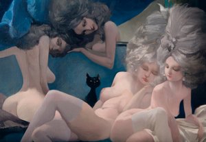 若い花嫁と彼女の友人、詳細、チャールズペロー（1628-1703）によるBluebeardから