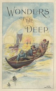 「Wonders of the Deep」、スコットの次亜リン酸塩を含むタラ肝油の乳剤の広告、1895 作： Daniel Carter Beard