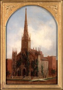 1871年の火の前のセントポールユニバーサル主義教会、1872年頃 作： Daniel Folger Bigelow