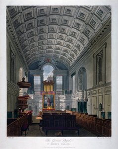 1816 年、ロンドン、ウェストミンスター、セント ジェームズ宮殿のチャペル ロイヤルの内部ビュー