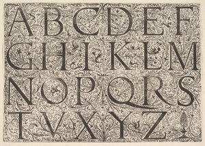 ローマの巨大なアルファベット、ca。 1520。 作： Daniel Hopfer