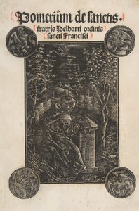 フランシスコ会士、テメスバールのペルバート、庭で勉強中 Schr. 2876年、1502年。