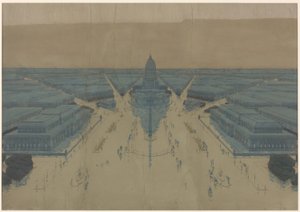 シビック・センター・プラザとビル群（1909年シカゴ都市計画図 作： Daniel Hudson Burnham