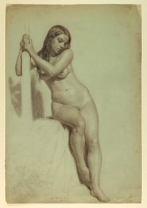 素描《腰掛ける女性ヌード》1858年