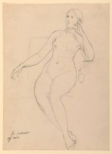 ドローイング《座る女性ヌード》1870-80年