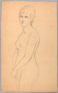 ドローイング《立つ女性ヌード》1860-70年 作： Daniel Huntington
