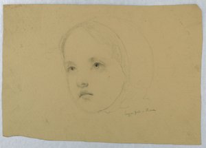 素描 子供の頭部 1843年