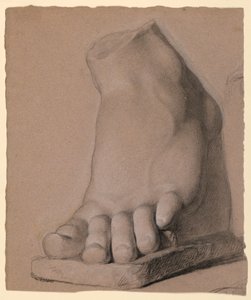 デッサン、石膏からの左足、1840年 作： ダニエル・ハンティントン