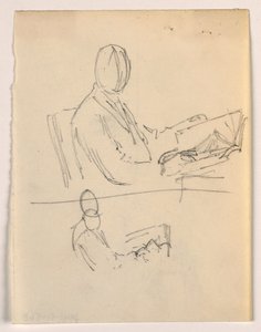 ドローイング、本を持つ男、1879-86年