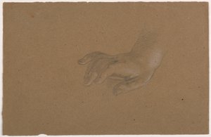素描、右手の習作、1850-60年
